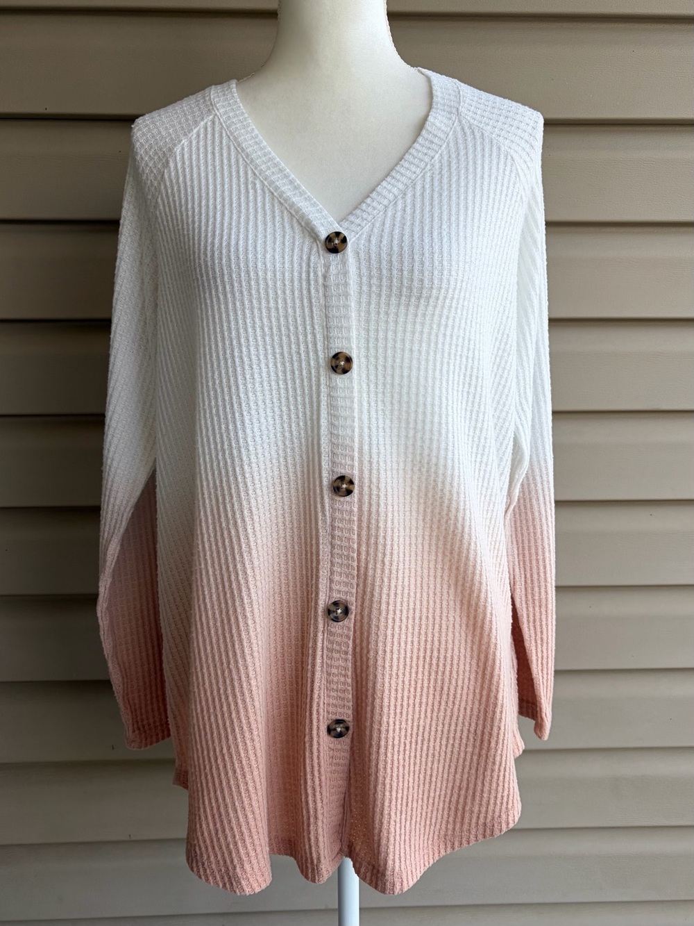 •Torrid• Ombre Waffle Knit Button Front Cardigan - Size 1X
